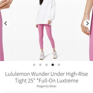 Lululemon Wunder Under High-Rise Leggings - Magenta Glow